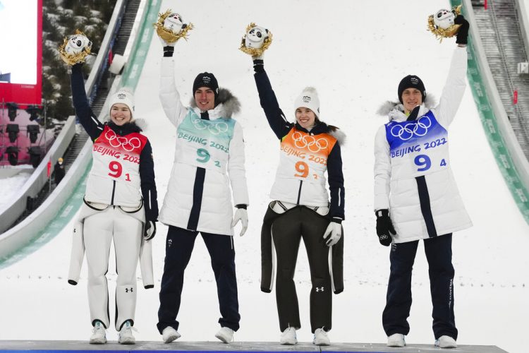 Slovenia takes ski jumping mixed team gold